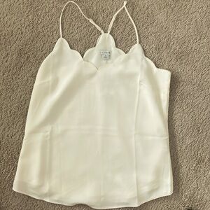 J crew scalloped top off white